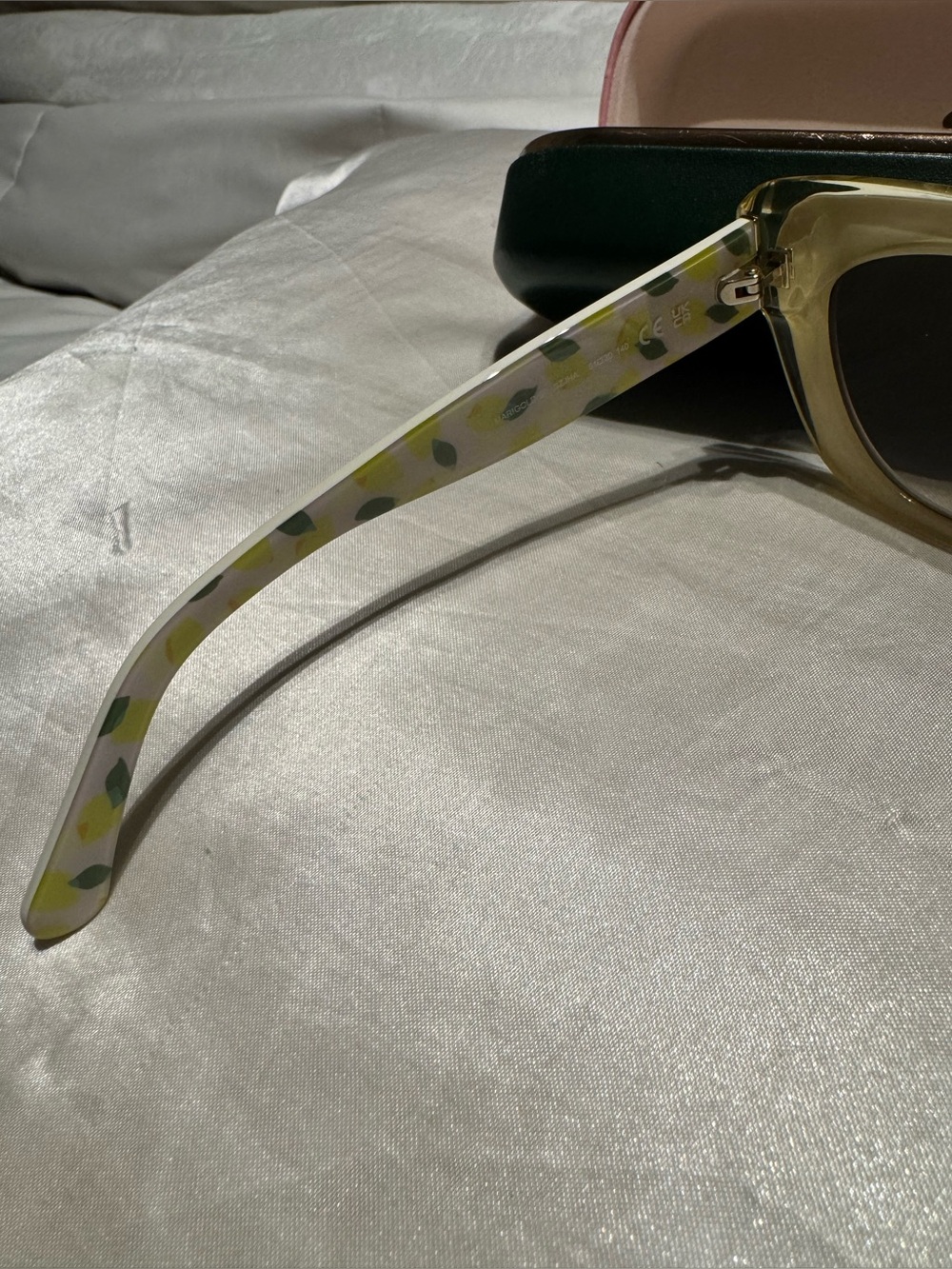 Kate Spade White Cateye Sunglasses with Lemon design - Picture 6 of 8